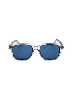 Kartell Sunglasses KL020S 04 Transparent Crystal Geometric Frame Blue Lens 51mm